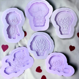 Molde de silicone coleção Harry Potter Anime - kit com 6 moldes