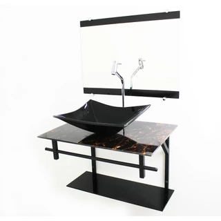 GABINETE DE VIDRO 60CM AP COM CUBA RETANGULAR IMPERADOR