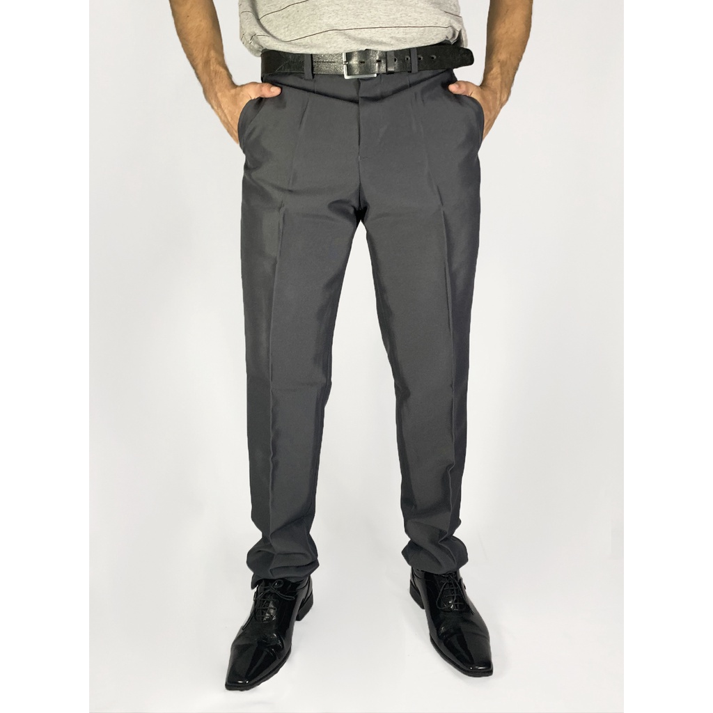 Calça Social Cinza Escuro Masculina | Shopee Brasil
