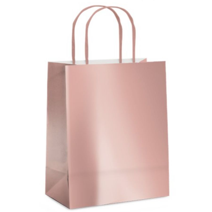 Sacola De Papel G Rose Gold Metalizada 32x265x13cm 10 Unidades