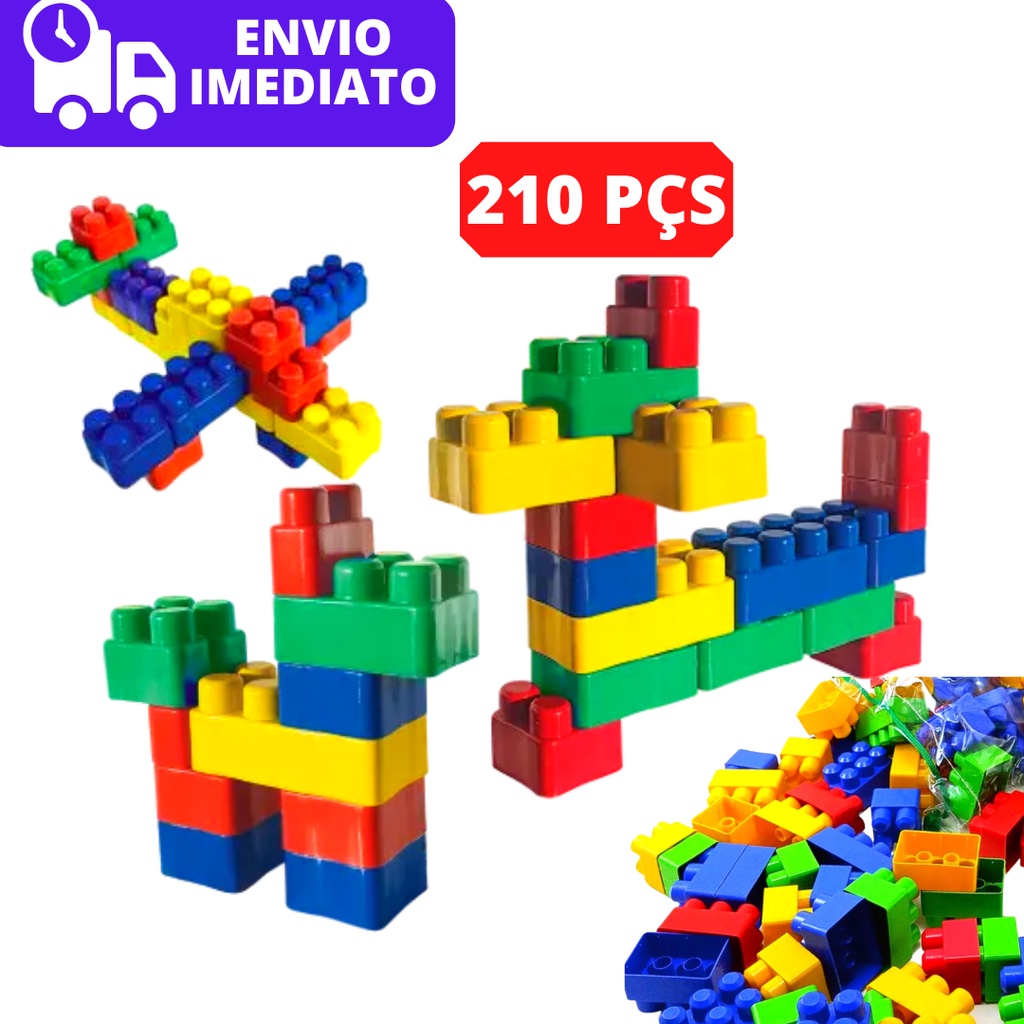 Brinquedo Blocos De Montar Kit 210 Peças de Encaixar Brinquedo ...