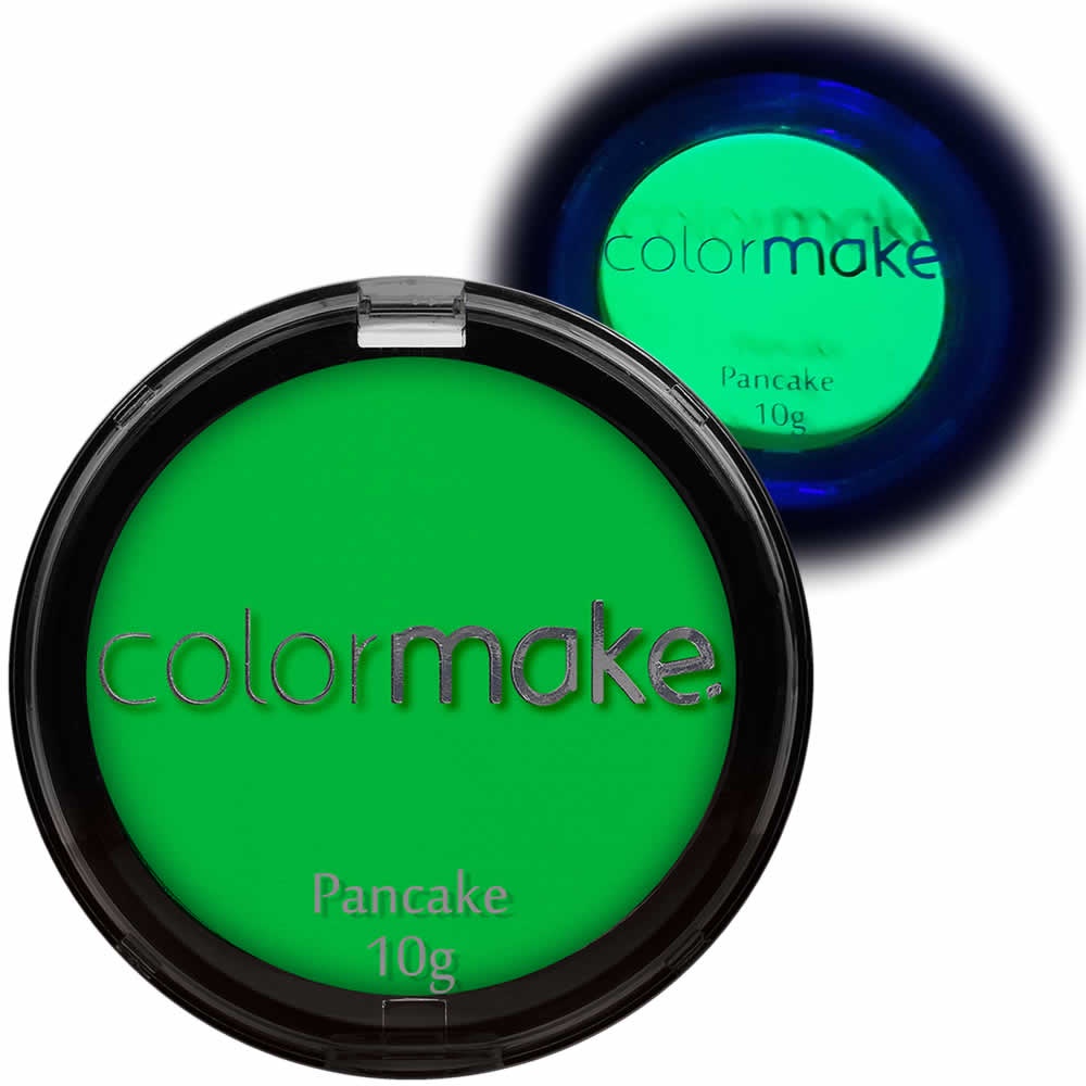 Pancake Verde Fluorescente Maquiagem Luz Negra Hulk Shrek