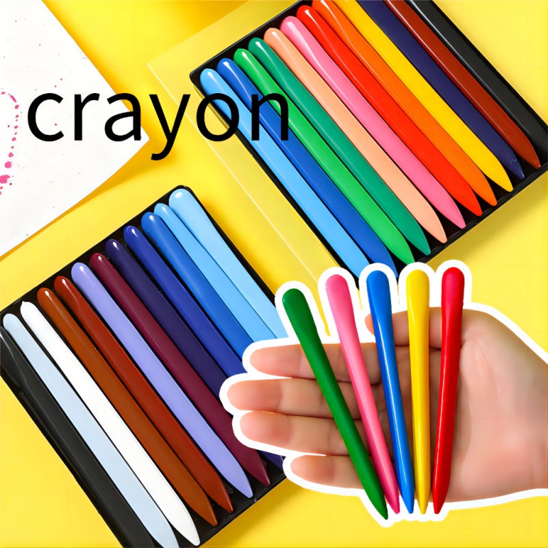 Lápis de Plástico Não Sujos Canetas Laváveis Mãos Laváveis Canetas Coloridas Triângulo Haste Crianças Pintura Grafite Óleo Pastel Arte Suprimentos SG071