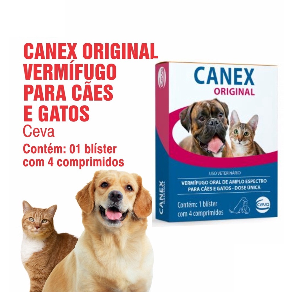 Canex Original Vermifugo De Caes E Gatos Excelente Remedio De Verme 100 ...