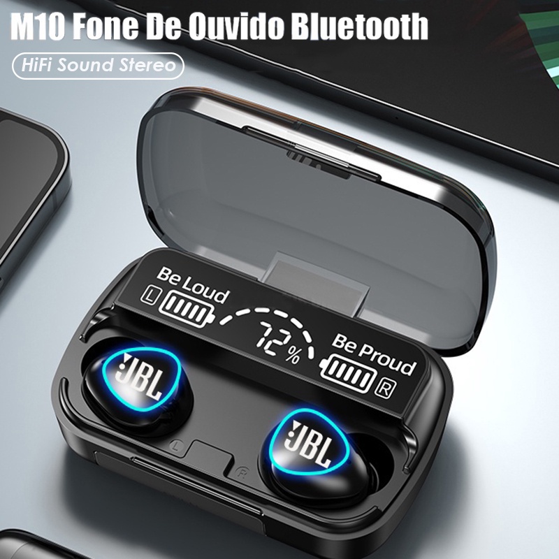 Fone De Ouvido Sem Fio JBL M10 TWS Bluetooth 5.1 À Prova D’água Cancelamento De Ruído Com Microfone