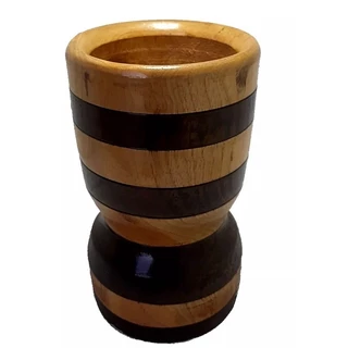 Pilão De Madeira Envernizado 25cm Fino Acabamento com Socador