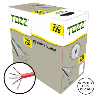 Cabo De Rede Alarme Tz6 Tozz Caixa Com 305 Metros Cat-6