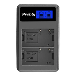 Carregador Duplo USB bateria Bp511 Bp511a Canon 30d 40d 50d 5d
