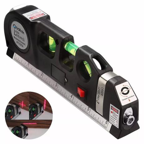 Nível Laser Profissional Trena Level Pro 3 Estágios Nivelador + 3 Baterias de Reserva