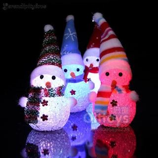 Natal LED Piscando Acrílico Snowman Papai Noel Ornamento Árvore De Decoração De Pendurar Luz