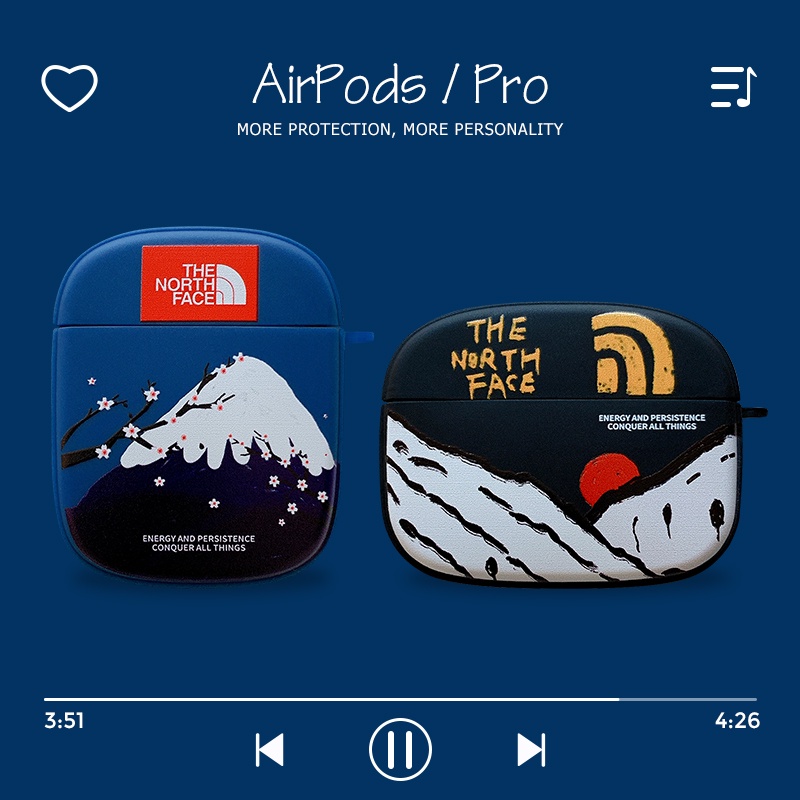 The North Face A Capa Protetora Para Fone De Ouvido Série AirPods 1 2 3 Pro 2 INS Estilo Silicone Matte Casing AirPod Pro2 TPU Com Chaveiro