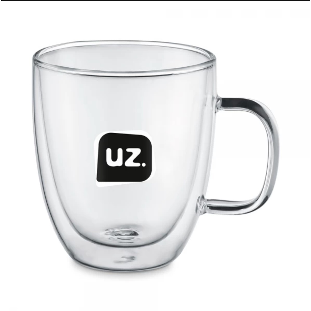 Caneca Térmica Parede Dupla Vidro Borossilicato 330ml