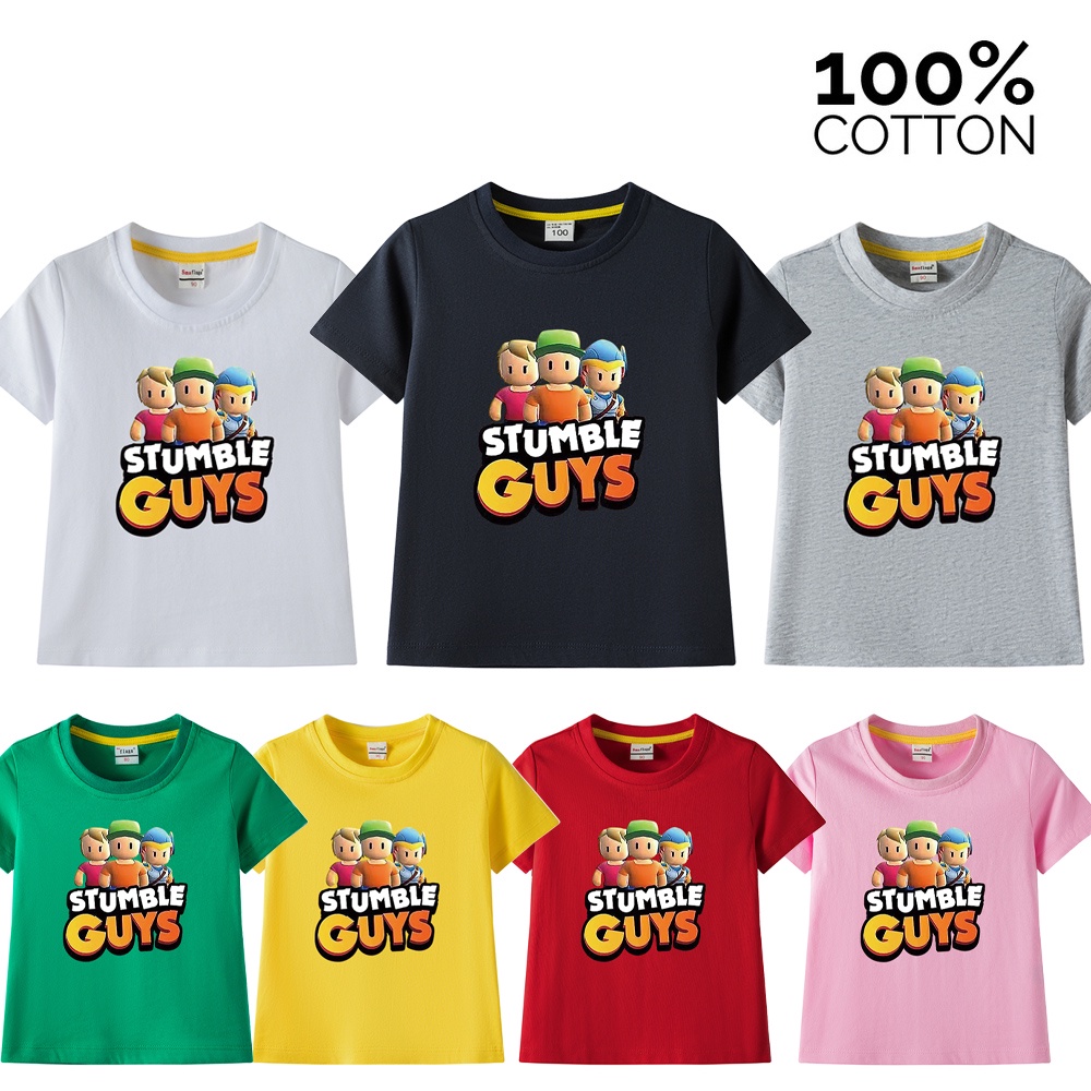 Stumble Guys Tshirt Crianças Harajuku Jogos T-shirts Meninos