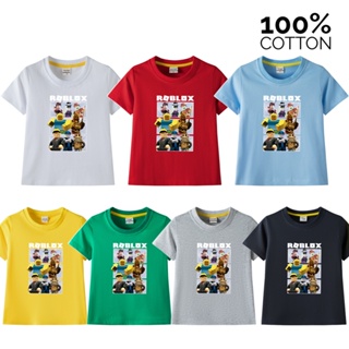 Roblox T-shirt manga curta Meninos Summer Tee Crew Pescoço Tops Roupas