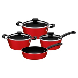 Jogo de Panelas Tramontina Sicília Ceramic Vermelho 4 Peças