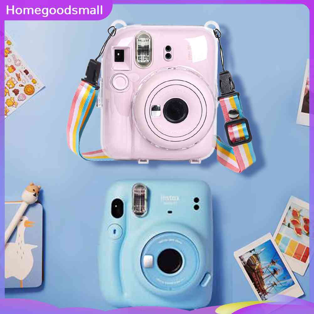 [Em Estoque] Novo Para Fujifilm Instax Mini 12 Photo Film Camera Câmera De Filme Fotográfico Transparente Capa De Proteção De Cristal Transporte De Saco