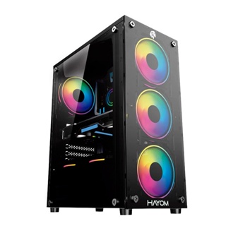 Gabinete Gamer Hayom GB1749 com 4 Fans RGB Lateral e Frontal em Vidro Temperado