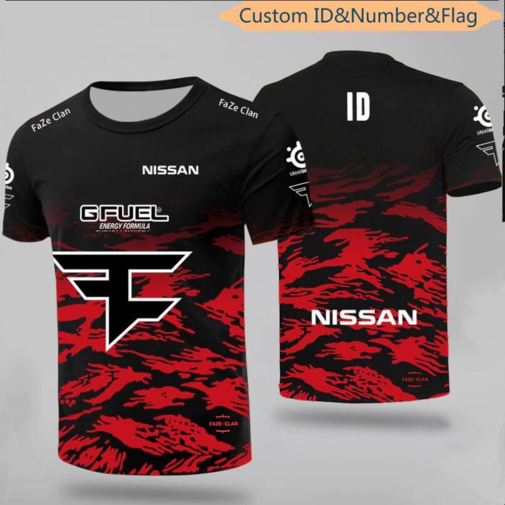 CSGO Esports Men's T-Shirt , FAZE G2 E Sports Team Com Identificação Personalizada , Nome , Número , Bandeira , Nico Apparel , 2022