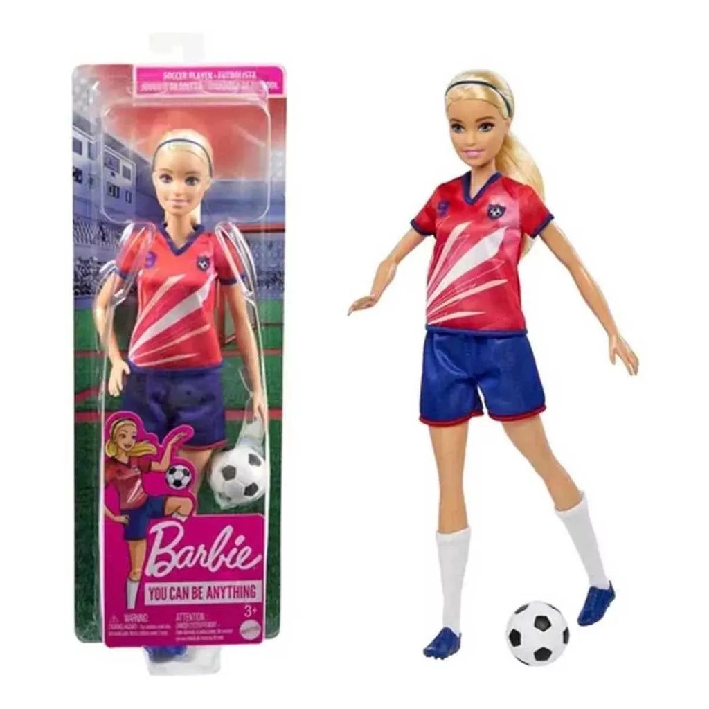 Boneca Barbie Jogadora De Futebol Loira Camisa 09 - Mattel