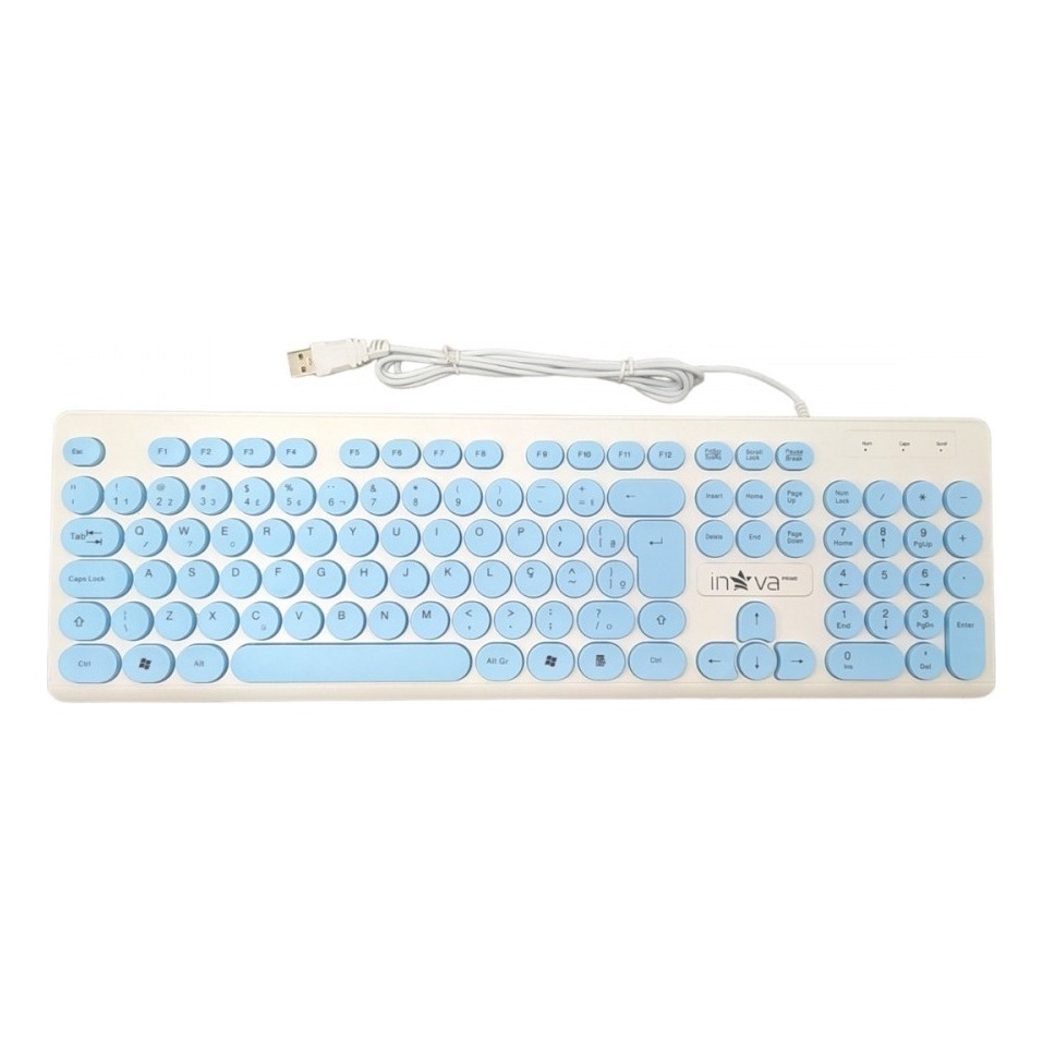 Teclado C/ Teclas Arredondadas Design Slim Abnt2 Inova | Shopee Brasil