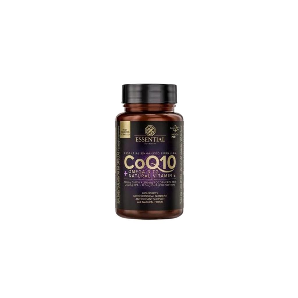 Coenzima Q10 Omega 3 TG 60caps Essential Nutrition Original Saude Cardiovascular Energia