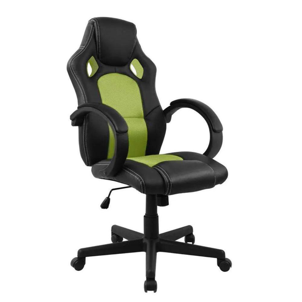 Cadeira Presidente Gamer em Couro PU Preta com Verde Pelegrin PEL-3002 | Shopee Brasil