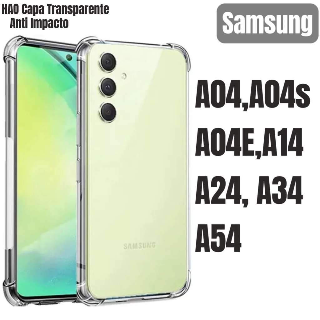 Capa Capinha Transparente Anti Impacto TPU Case Para Samsung Galaxy A04 4G A04S A04E A14 A24 A34 A54 5G