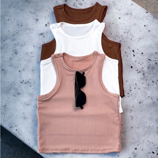 Blusa Cropped Canelado Kit 3 Peças Moda Gringa