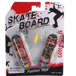 Kit Divertido com 2 Skate Dedo Infantil Fingerboard + Ferramenta alex