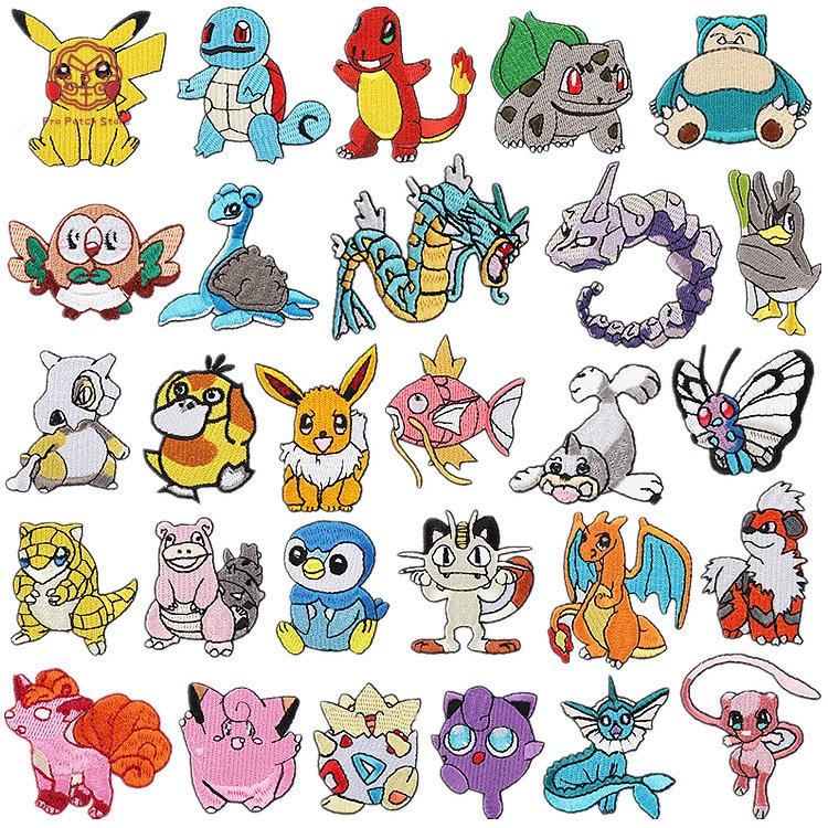 Patches Pro Patch Store Pequenos Monstros Pokemon Bordados Para Adesivos Vestuário Crachás