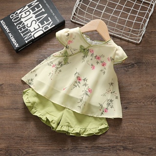 Novo conjunto para meninas terno Tang terno Hanfu estilo de verão super imortal estilo chinês vestido de verão pequeno terno retro terno infantil