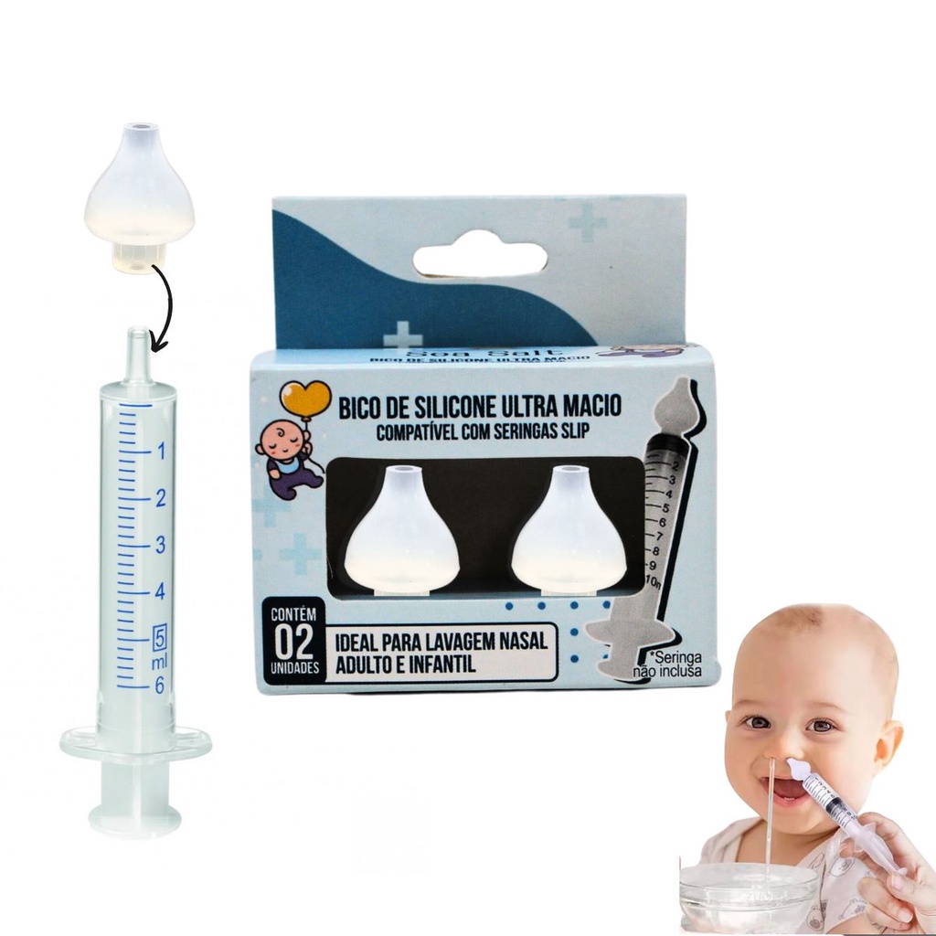 Bico Silicone Para Seringa Modelo Slip Lavagem Nasal c/2un | Shopee Brasil