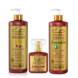 Kit Dolce Pet Para Cães Shampo Suave e Condicionador 500ml + Colonia Cereja Avelã 85ml