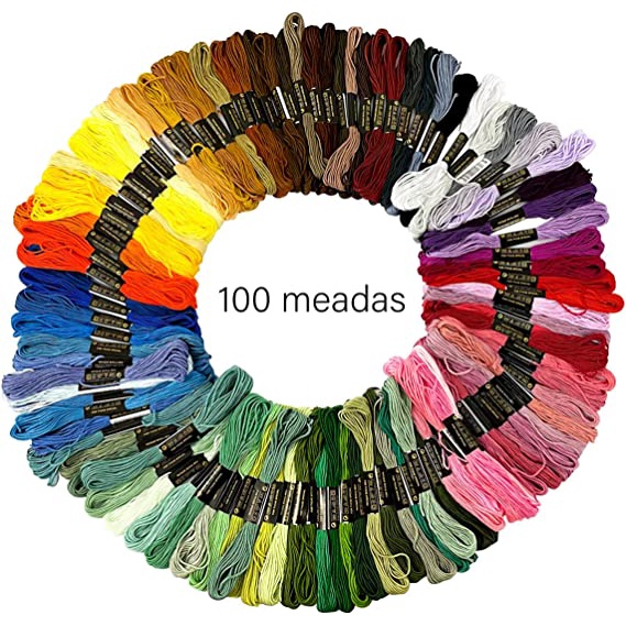 Kit 100 linhas de meada | Shopee Brasil
