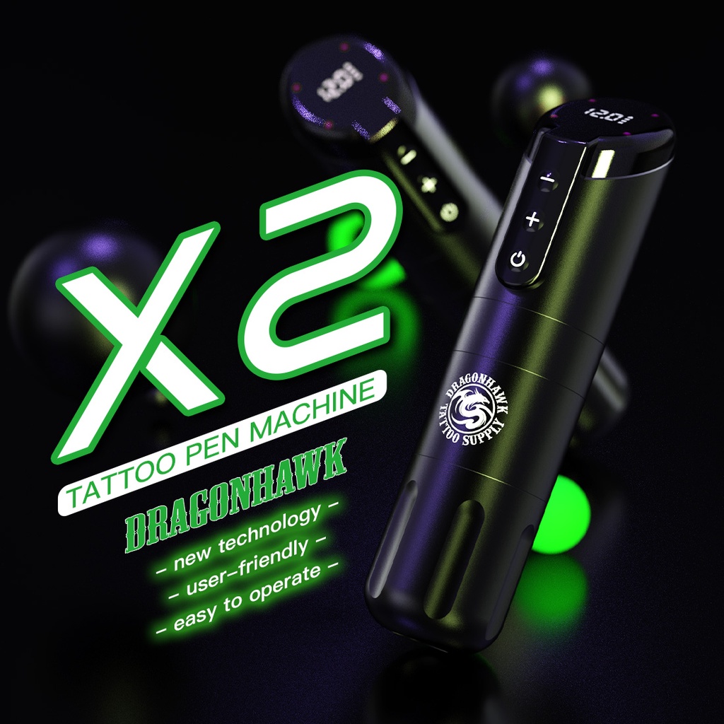 タトゥーマシンDragonhawk x2 ワイヤレスタトゥーマシン Dragonhawk X2 Caneta Sem Fio Máquina De Tatuagem Maquiagem