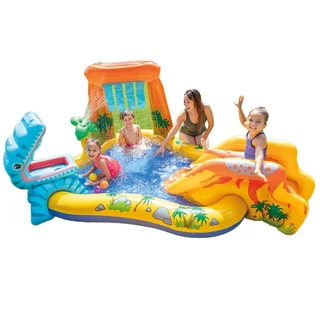 Piscina Infantil Playground Centro de Diversões Dinossauro Intex 310 Litros em Oferta na Shopee