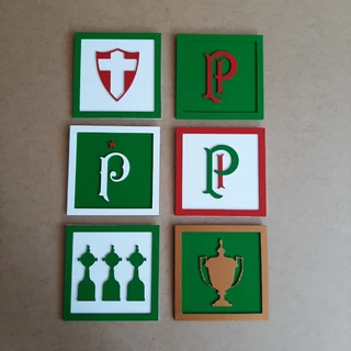 Kit com 6 quadrinhos Palmeiras
