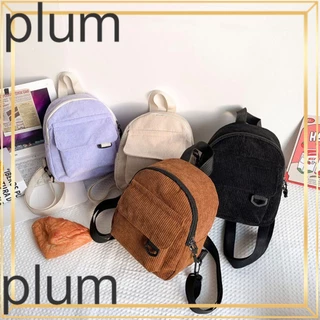 Mini Mochila Feminina De Ameixa Cor Lisa/Pequena Bolsas De Veludo