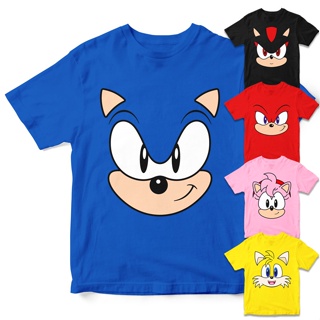 Camiseta Sonic Infantil Juvenil Camisa Personagem Jogo Game Filme Meninos  Crianças Azul Curta Desenho Festa Turma Tails Sonic 2