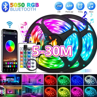 Fita LED 5M-30M USB Bluetooth RGB 5050 5V Flexível Para Decoração De Quarto Diodo Luz Traseira De TV