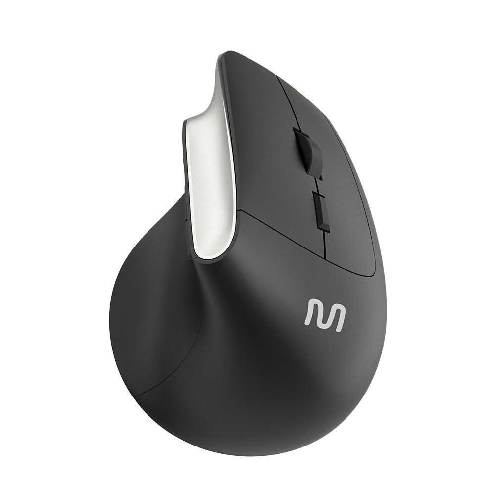 Mouse Sem Fio Vertical Clique Silencioso 1600dpi Preto Multi - MO384