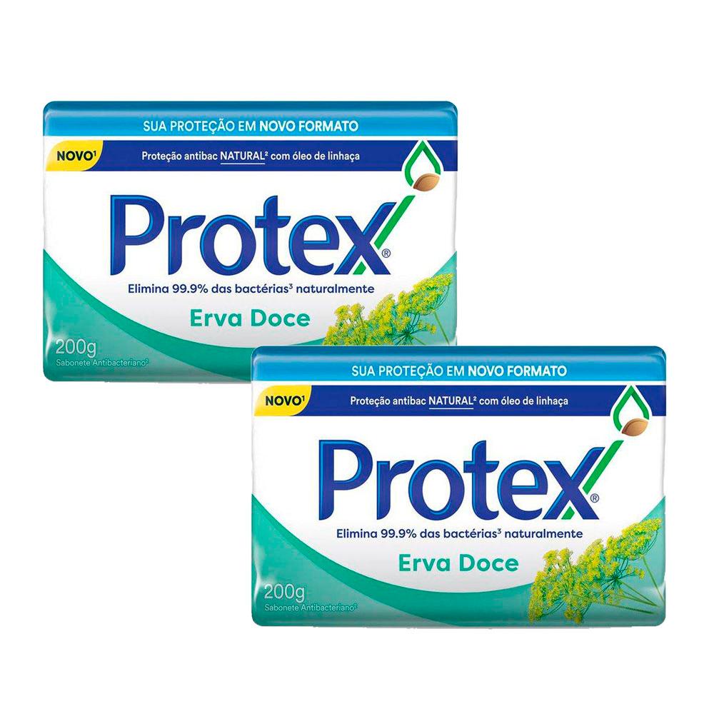 Kit 2 Sabonetes Em Barra Protex Antibacteriano Erva Doce 200g | Shopee ...