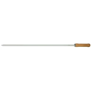 Espeto Simples 85cm Mor Churrasco Aço Cromado Cabo Madeira