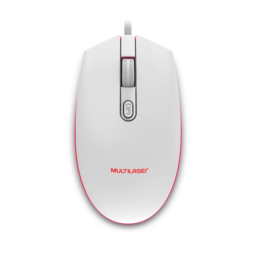 Mouse Gamer Multilaser 2400DPI Led 7 Cores Branco - MO299 | Shopee Brasil