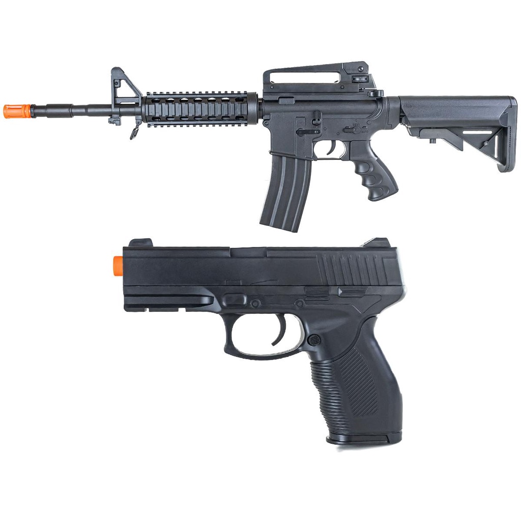 Rifle de Airsoft Spring Mola M4RIS 6mm – Vigor + Pistola de Airsoft 24/ ...