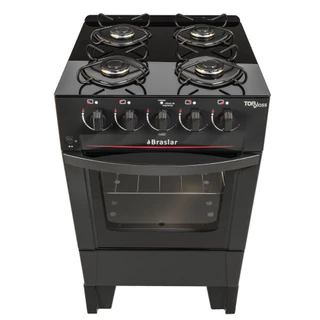 Fogão de Piso 4 Bocas Braslar New Top Glass Black 2022
