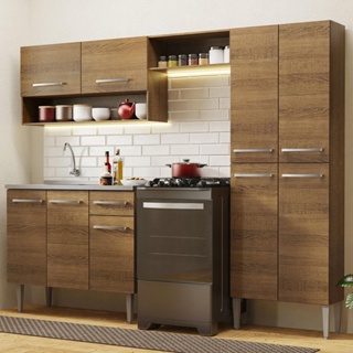 Armário de Cozinha Compacta 229cm com Pia Rustic Emilly Madesa 10