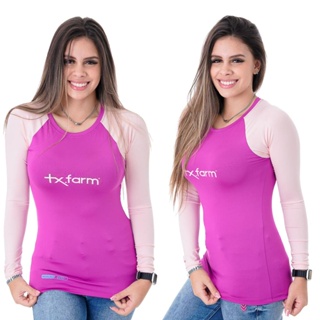 Camiseta Manga Longa Feminina Texas Farm Original Country Térmica UV50+ P M G GG