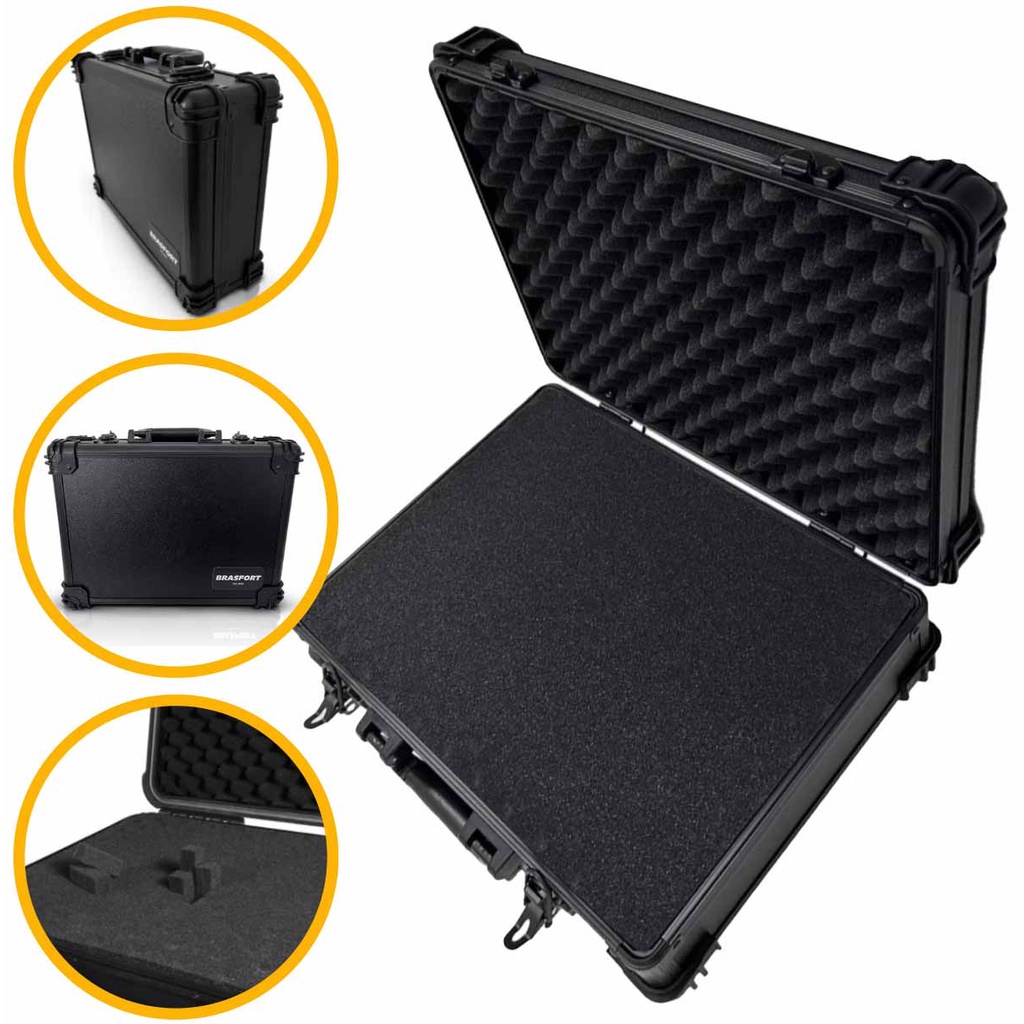 Maleta Espuma Anti-Impacto BRASFORT Preto 39x29x12cm Média