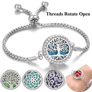 2023 Nova Árvore Da Vida Pulseira Aromaterapia Roscas De Rotacionar Pulseiras De Locket Aberto Aroma Perfume Difusora De Óleo Essencial